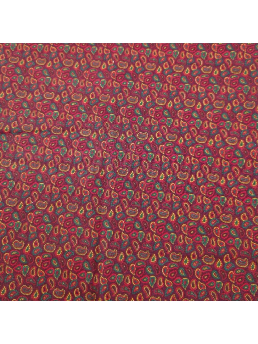 Vintage Cranston Fabric Maroon Paisley Design Cotton Quilting Crafting 1.33 Yard - Picture 3 of 5